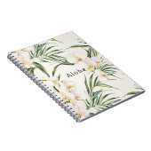 Carnet Fleurs d'orchidées blanches tropicales (Côté Droit)