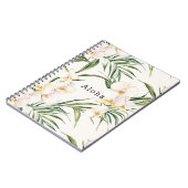 Carnet Fleurs d'orchidées blanches tropicales (Côté gauche)