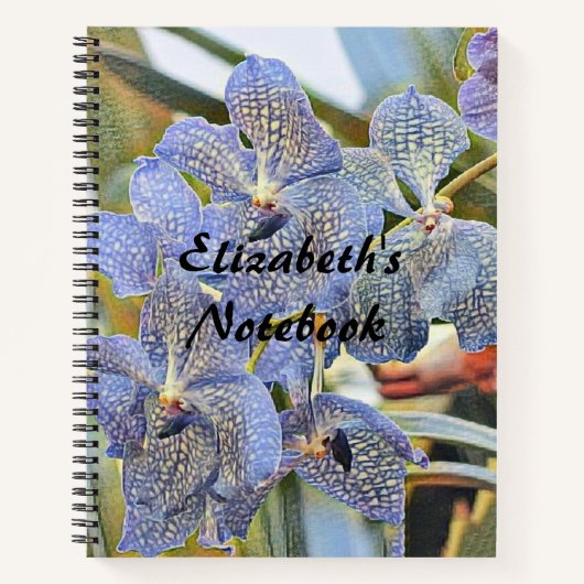 Carnet Fleurs d'orchidées de couleur lavande bleue (Devant)
