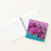 Carnet Fleurs d'orchidées roses Magenta Monogramme (Intérieur)