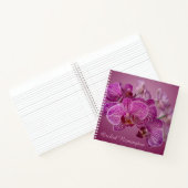 Carnet Fleurs d'orchidées roses Magenta Monogramme (Intérieur)