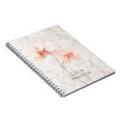 Carnet Fleurs d'orchidées roses tropicales blush (Côté Droit)
