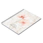 Carnet Fleurs d'orchidées roses tropicales blush (Côté gauche)