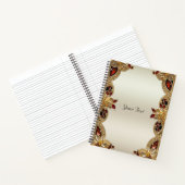 Carnet Fleurs Dorées Pierre Précieuse Rouge (Intérieur)