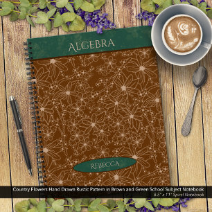 Carnet Fleurs du pays École verte Brown Nom du sujet