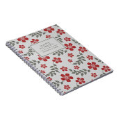 Carnet Fleurs élégantes et feuille gris rouges (Côté Droit)