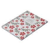 Carnet Fleurs élégantes et feuille gris rouges (Côté gauche)
