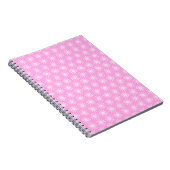 Carnet Fleurs en explosion blanches sur fond rose (Côté Droit)