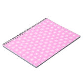 Carnet Fleurs en explosion blanches sur fond rose (Côté gauche)