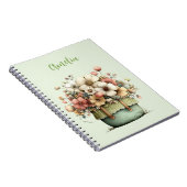 Carnet Fleurs en pot Cozy Shabby Mignon (Côté Droit)
