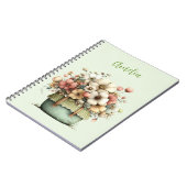 Carnet Fleurs en pot Cozy Shabby Mignon (Côté gauche)