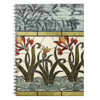 Fleurs en verre tendu avec bordure en tan