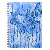 Carnet Fleurs encrées Abstraites Lys bleus (Devant)