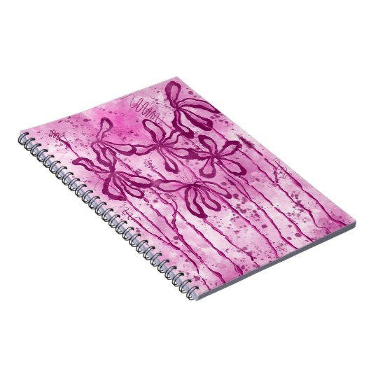 Carnet Fleurs encrées Abstraites Lys roses (Côté Droit)