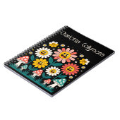 Carnet Fleurs et champignons rétro Smiley (Côté gauche)