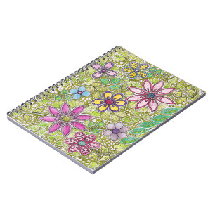 Carnet Fleurs et feuille colorés