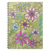 Carnet Fleurs et feuille colorés (Devant)