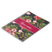 Carnet Fleurs et feuille tropicaux élégants de ketmie (Côté gauche)