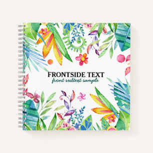 Carnet Fleurs et feuilles tropicales colorées Classeur de