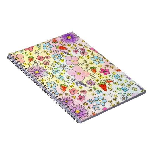 Carnet Fleurs et fraises (Côté Droit)