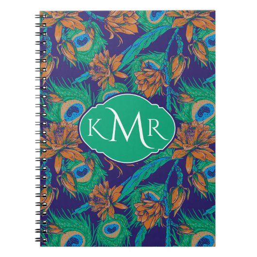 Carnet Fleurs et monogramme des plumes | (Devant)