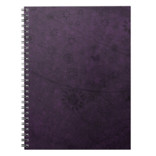 Carnet Fleurs et papillons rétro violets Abstraits