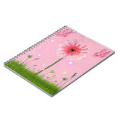 Carnet Fleurs et papillons roses (Côté gauche)