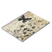 Carnet Fleurs et papillons rustiques - Papier vieilli (1) (Côté gauche)