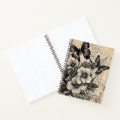 Carnet Fleurs et papillons rustiques - Papier vieilli (10 (Intérieur)