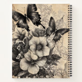 Carnet Fleurs et papillons rustiques - Papier vieilli (10 (Dos)