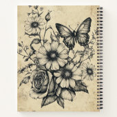 Carnet Fleurs et papillons rustiques - Papier vieilli (6) (Dos)