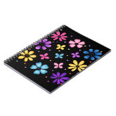 Carnet Fleurs et papillons vifs et colorés (Côté gauche)