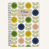 Carnet Fleurs et tiges rétro groovy d'été (Recto)