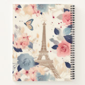 Carnet Fleurs et Tour Eiffel Paris Motif de voyage (Dos)