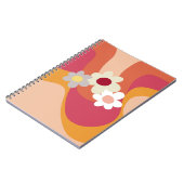Carnet Fleurs et vagues de style rétro (Côté gauche)