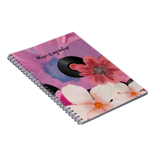 Carnet Fleurs et vinyle (Côté Droit)