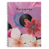 Carnet Fleurs et vinyle (Devant)