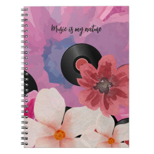 Carnet Fleurs et vinyle