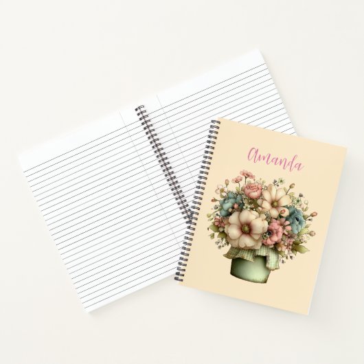 Carnet Fleurs Fantaisistes dans un Pot de Fleurs Mignon (Intérieur)