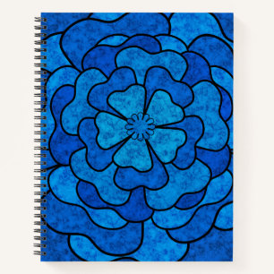 Carnet Fleurs florales abstraites sans couture noir bleu