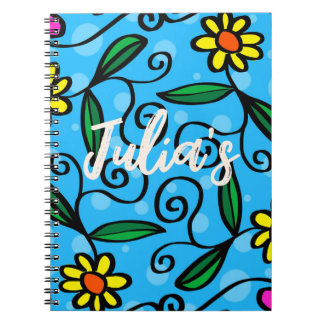 Carnet Fleurs florales dessinées art peintre moderne