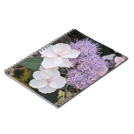 Carnet Fleurs florales d'Hydrangea Aspera blanche (Côté gauche)