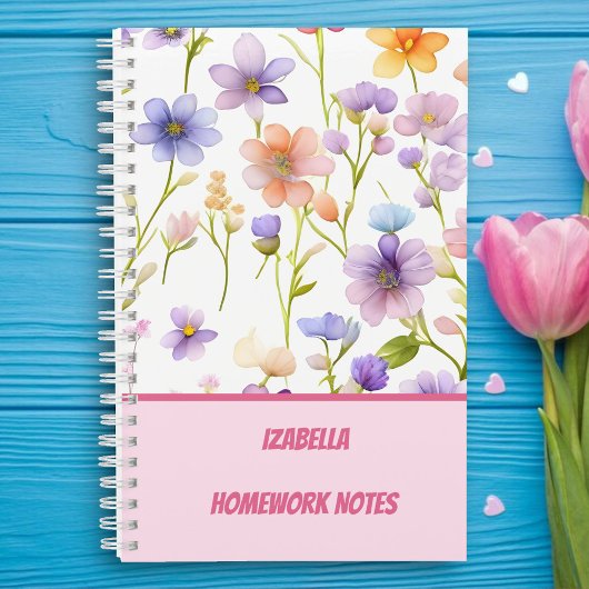 Carnet Fleurs Florales Multicolores Sauvages Printanières
