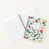 Carnet Fleurs florales rose botanique Oiseaux Motif (Intérieur)