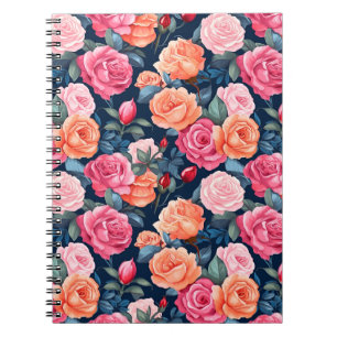 Carnet Fleurs florales roses Motif-80037