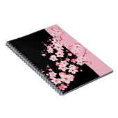 Carnet Fleurs florales roses serviettes noires et roses (Côté Droit)