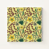 Carnet Fleurs florales sans coutures motifs, feuilles, br (Dos)