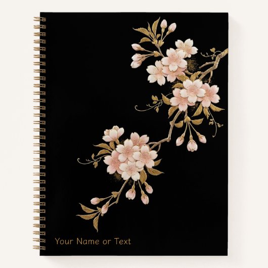 Carnet Fleurs Flottantes : Le Style Maki-e Sakura & Or (Devant)