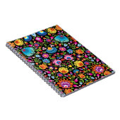 Carnet Fleurs folkloriques Wycinanki noir (Côté Droit)