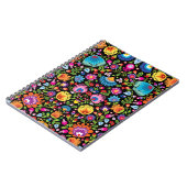 Carnet Fleurs folkloriques Wycinanki noir (Côté gauche)